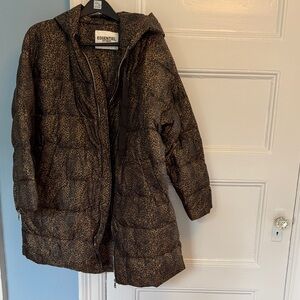 Oversized Essential Antwerp leopard print lightweight puffer coat